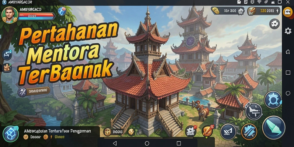 Tangkapan layar utama gameplay Tower Defense di AMBYARGACOR.