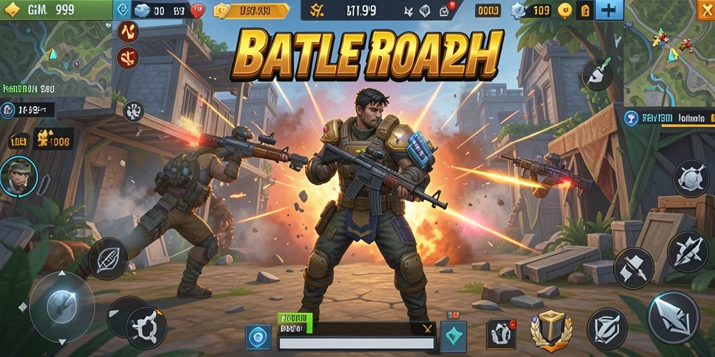 Tampilan menegangkan gameplay GIM999 saat pertempuran Battle Royale.
