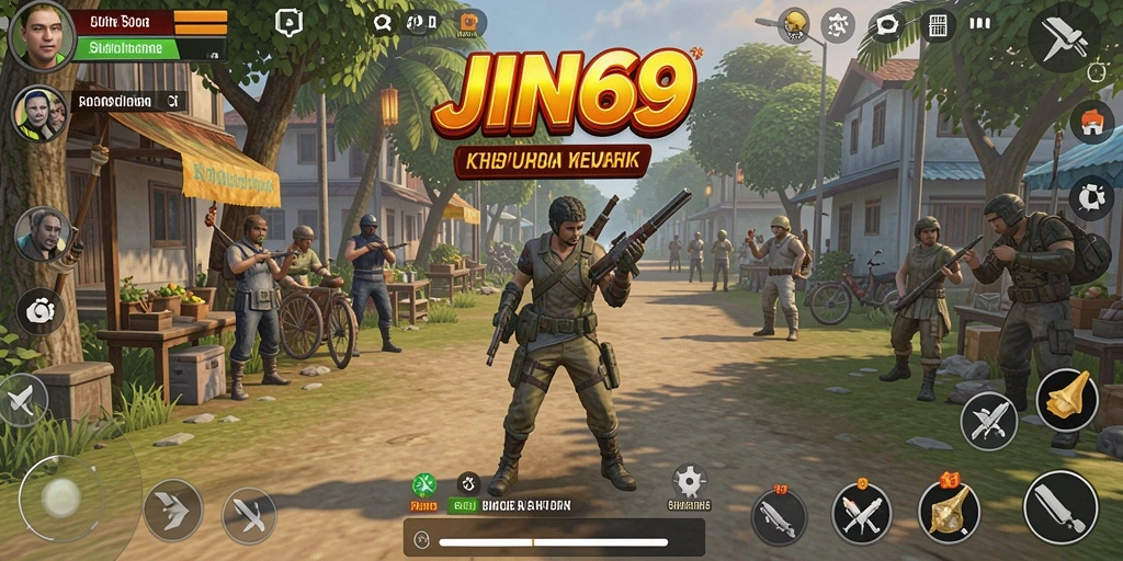 Screenshot utama JIN69 menampilkan interaksi karakter dalam gameplay simulation.