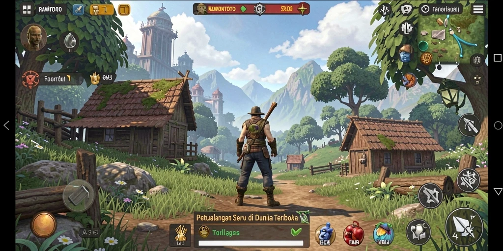 Tampilan gameplay menakjubkan dalam dunia terbuka yang luas.